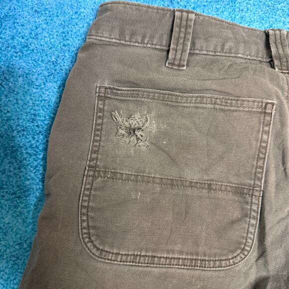 Carhartt Double Knee Carpenter Pants 33x34 Olive Green Distressed Y2K Workwear - Picture 12 of 16